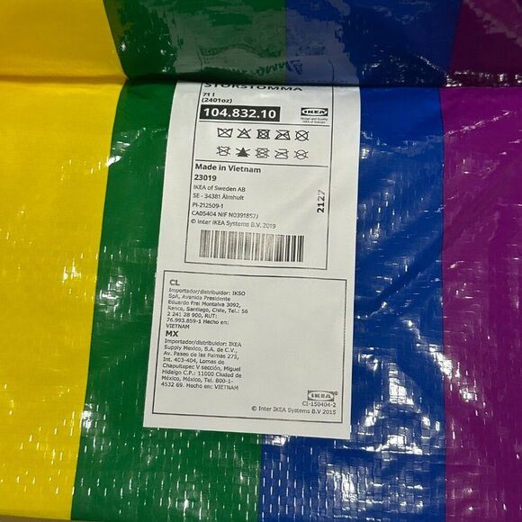 Ikea Storstomma Large Rainbow Bag Shopping Storage KVANTING LGBTQ Pride Tote - Picture 7 of 7